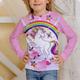 Kinder Mädchen T-Shirt Langarm Einhorn 3D-Druck Tier Druck Purpur Kinder Oberteile Herbst Aktiv Grundlegend Schulanfang Normal Sport Zurück zur Schule Normale Passform 4-12 Jahre