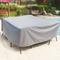 Gartenmöbel-Abdeckung 210D Oxford-Tuch Outdoor-Möbelabdeckung Silber Wasserdichte Abdeckung Gartentisch- und Stuhl-Kombinations-Staubschutzhülle