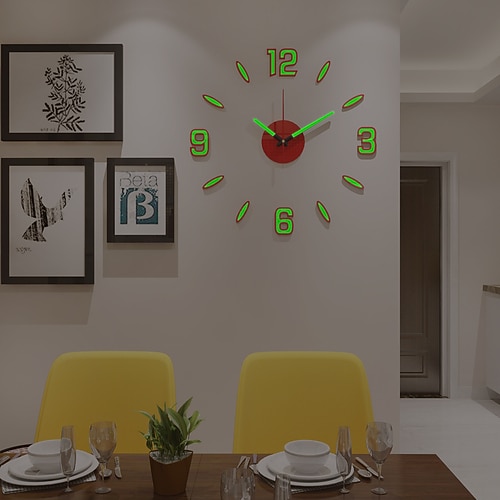leuchtende diy uhr zu hause einfachheit stille mode wanduhr wohnzimmer kreative wandaufkleber schlafzimmer wanduhr Image