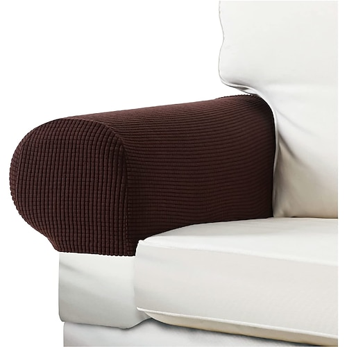 2 Stück Stretch-Armlehnenbezüge Spandex-Jacquard-Armbezüge weicher und elastischer Schutz für Stühle, Sofa, Sessel, Schonbezüge, Liegesofa Image