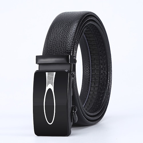 Herren Kunstledergürtel Taktischer Gürtel PU-Gürtel Gürtel mit automatischer Schnalle Eisen vernickelt Einfach Schwarz 1 # Schwarz 2 # Alltagskleidung Ausgehen Wochenende Image