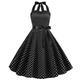 Polka Dots Retro Vintage 1950er Cocktailkleid Vintage Kleid Kleid Rockabilly Neckholder Flare Kleid Knielang Damen Homecoming Kleid Sommer