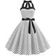 Polka Dots Retro Vintage 1950er Cocktailkleid Vintage Kleid Kleid Rockabilly Neckholder Flare Kleid Knielang Damen Homecoming Kleid Sommer