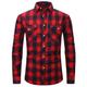 Herren Hemd Knopfhemd Flanelljacke Flanell Hemden Kariertes Hemd trachtenhemd Overshirt Weiß Wein Rote Langarm Plaid / Karomuster Kargen Frühling Herbst Outdoor Freizeitskleidung Bekleidung