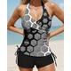 Damen Badeanzug Tankini 2 Stück Normal Bademode 2 teilig Print Geometrisch Urlaub Strandbekleidung Badeanzüge