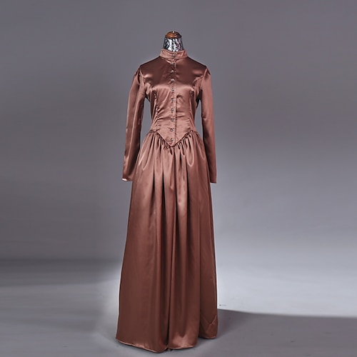 Kleid Viktorianisch Ballkleid 1910er Jahre Bodenlang Lange Länge Kleid Partykostüm Abschlussballkleid Übergröße Herzogin Übergrössen Einfarbig Ballkleid Rundhals Schulterfrei Kostüm Damen Maskerade Image