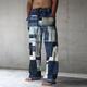 Plaid Farbblock Abstrakt Herren 3D-Druck Hosen Hose Outdoor Strasse Ausgehen Polyester Marinenblau Marineblau Blau S M L Mittlere Taillenlinie Elastizität Hose