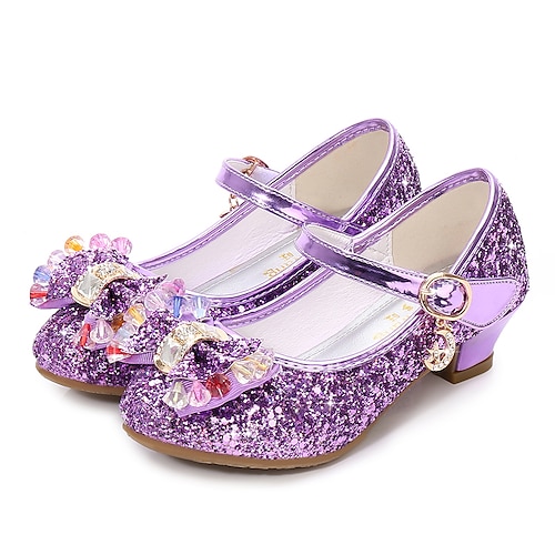 Glitzernde Prinzessinnen-Partyschuhe für Mädchen – funkelnde Mary-Jane-Abendschuhe mit Schleife und Strassdetails, perfekt für Hochzeiten und besondere Anlässe Image