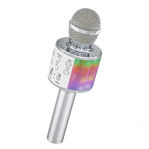 Karaoke-Mikrofon Kabelloses Karaoke-Mikrofon mit LED-Licht für Mädchen von 3-12 Jahren Weihnachtsgeschenk Spielzeug Image