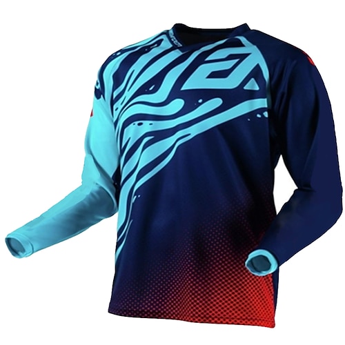 Herren Radtrikot Downhill-Trikot Fahrradtrikot Tiermotiv Kuh Gemustert Langarm Fahhrad Trikot Oberteil mit 3 Gesäßtaschen Mountainbike MTB Straßenradsport UV-beständig Schnelltrocknend Rückentasche Image