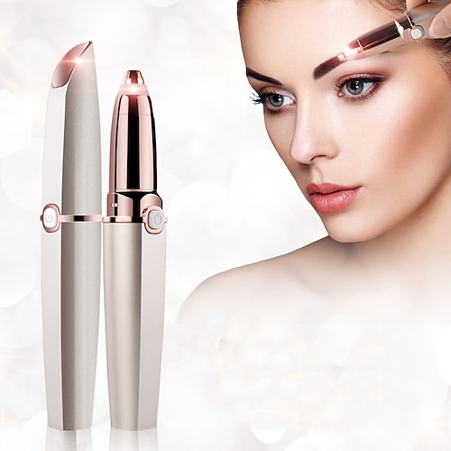 Gesichtshaare entfernen für Frauen Wiederaufladbarer Haarentferner 2 in 1 Augenbrauen-Trimmer und Gesichtsdamen-Rasierer für Haarentfernung von Augenbrauen Pfirsichfuzz Lippen Arme mit Licht Image