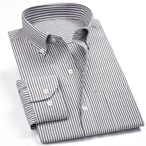 Herren Hemd Oberhemd Oxford Hemd Plaid Hochzeit Büro Karriere Hellrosa Hellblau Schwarz Weiß Kurzarm Umlegekragen Frühling Herbst Bekleidung Bedruckt Image