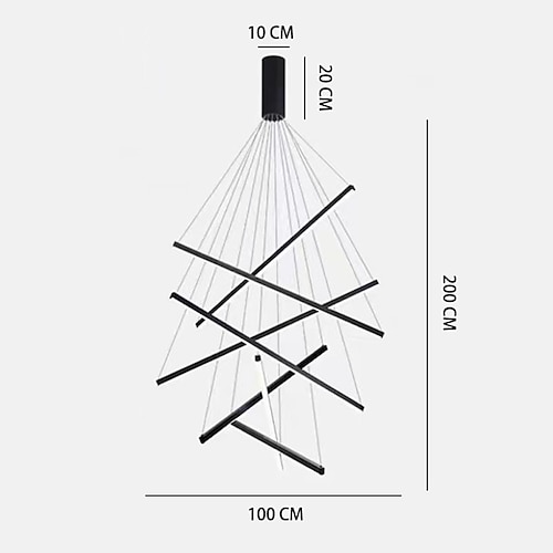 LED-Pendelleuchte, dimmbar, 3/5/7 Köpfe, moderne Kücheninselleuchte, verstellbare Pendelleuchte für Kücheninsel, schwarzer LED-Kronleuchter für Esszimmer, Schlafzimmer, 110–240 V Image