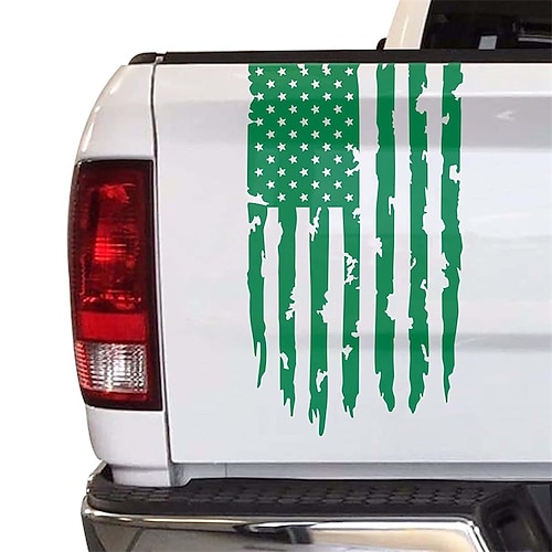 Vinyl-Aufkleber für die Heckklappe mit amerikanischer USA-Flagge, kompatibel mit den meisten Pickup-Trucks und den meisten Fahrzeugen Image