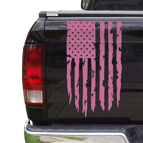 Vinyl-Aufkleber für die Heckklappe mit amerikanischer USA-Flagge, kompatibel mit den meisten Pickup-Trucks und den meisten Fahrzeugen Image
