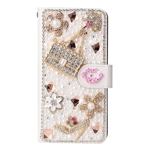 Handy Hülle Handyhüllen Für iPhone 17 Pro Max 17 Air 16 15 14 Pro Max Plus 13 12 11 Pro Max Mini Brieftaschenhülle Flip-Cover Vollschutz Bling Glitzer glänzend Stoßfest PU-Leder Image
