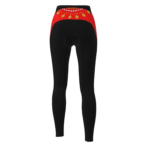 Damen Einfarbig Gemustert Fahrradhose Fahhrad Hosen Strumpfhosen Winter Mountainbike MTB Straßenradsport Sport 3D-Polster Schnelltrocknend tragbar Weich Schwarz Gelb Bekleidung Fahrradbekleidung