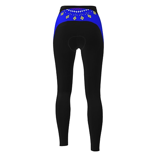 Damen Einfarbig Gemustert Fahrradhose Fahhrad Hosen Strumpfhosen Winter Mountainbike MTB Straßenradsport Sport 3D-Polster Schnelltrocknend tragbar Weich Schwarz Gelb Bekleidung Fahrradbekleidung