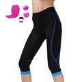 21Grams Damen ¾ Radhose Fahhrad 3/4 Sporthose MTB Mountain Rennrad Sport 3D-Pad Atmungsaktiv Schnelltrocknend Feuchtigkeitsableitung Rosa Rot Spandex Bekleidung Fahrradbekleidung