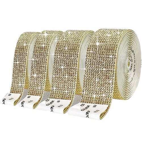 Bling Kristallbohrer Strass Glänzende bunte künstliche Diamanten Autoaufkleber Handgemacht Diy Auto Dekoration 1 Yard 91cm Weihnachtsgeschenk Image