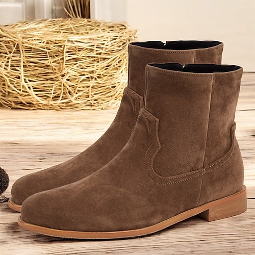 Chelsea-Stiefel aus Wildleder für Herren – klassische braune Stiefeletten für die Freizeit und den formellen Anlass Image