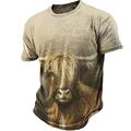 Herren Übergröße T Shirt Groß und hoch Graphic Rundhalsausschnitt Bedruckt Kurzarm Frühling Sommer Vintage Strassenmode Komfortabel Casual Sport Oberteile