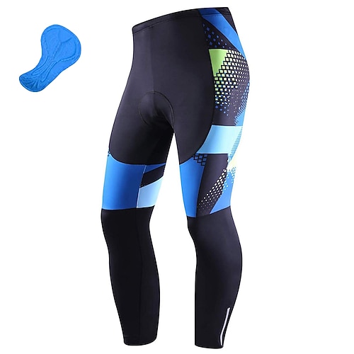 Herren Geometrisch Fahrradhose Fahhrad Unterteile Mountainbike MTB Straßenradsport Sport 3D-Polster Radfahren Schnelltrocknend Feuchtigkeitsableitend Gelb Rot Spandex Bekleidung Fahrradbekleidung Image