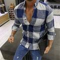 Herren Hemd Knopfhemd Kariertes Hemd trachtenhemd Sommerhemd Schwarz Rote Marineblau Langarm Plaid / Karomuster Kariert Umlegekragen Casual Täglich Button-Down Bekleidung Modisch Brautkleider