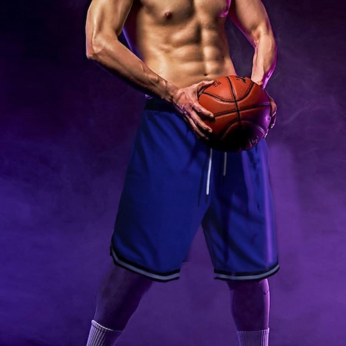 Herren Laufshorts Trainingsshorts Kordelzug Netz Unterteile Lässig Sportlich Sommer Frühling Baumwolle Schnelltrocknend Weich Feuchtigkeitsableitend Atmungsaktiv Fitnesstraining Basketball Joggen Image
