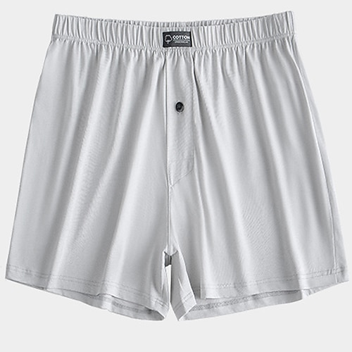 Herren Hausanzug Pyjama-Shorts Glatt Casual Komfort Heim Täglich Bett Baumwolle Atmungsaktiv Weich Elastische Taille Frühling Sommer Schwarz Blau Image