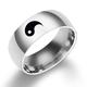 Edelstahl schwarz Yin Yang Tai Chi Ring Band für Männer / bester Freund // Freund (seine Größe 11)