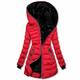 Damen Winterjacke puffer jacket Hoodie Jacke Strasse Täglich Valentinstag Winter Herbst Lang Mantel Lockere Passform warm halten Atmungsaktiv Casual Jacken Langarm Feste Farbe Full Zip Gelb Silber