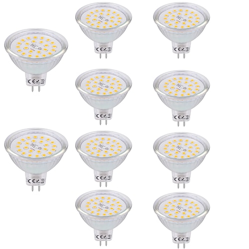 MR16 LED-Lampe 4 W 3000 K Warmweiß/6000 K Weiß 12 V Niederspannung für Schienenleuchten Glasfaser Schreibtischlampen Strahler mit Glasabdeckung 1/10 Stk Image