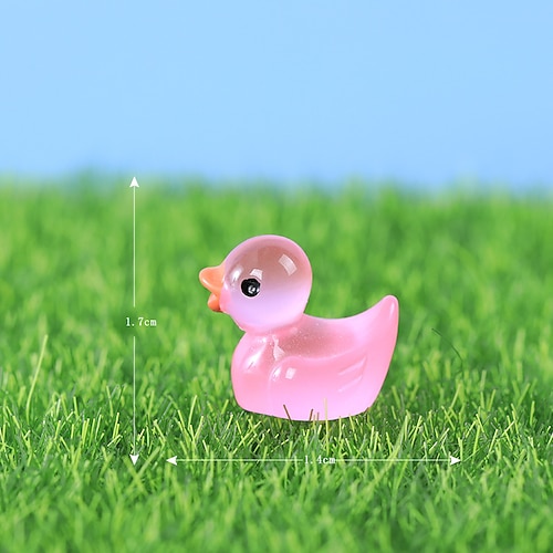 30 Stück leuchtende Mini-Enten niedliche Harz-Enten leuchten im Dunkeln Miniatur-Ornament winzige Enten für DIY-Garten-Puppenhaus