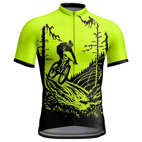 Herren Radtrikot Grafik Lustig Kurzarm Fahhrad Trikot Oberteil mit 3 Gesäßtaschen Mountainbike MTB Straßenradsport Schnelltrocknend Reflektierende Streifen Rückentasche Feuchtigkeitsableitend Sport Image