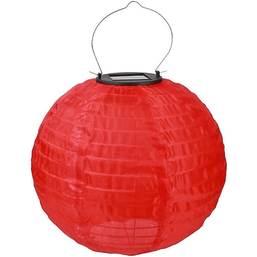 12 solarbetriebene Laternen, wasserdichte Papierlaternen aus Nylonstoff für den Außenbereich, hängende Papierlaternen für den Garten Image