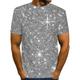 Herren Shirt T shirt Tee Party Wear T Shirts Graphic 3D Rundhals Silber Custom Print Blau Gold Braun 3D Print Casual Daily Short Sleeve Print Kleidung Kleidung Streetwear