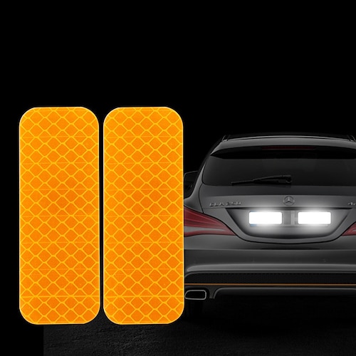 10 stücke auto reflektierende aufkleber verkehrssicherheit nacht warnmarkierung auto reflektierendes streifenband leuchtende autostoßstange reflektierende aufkleber Image