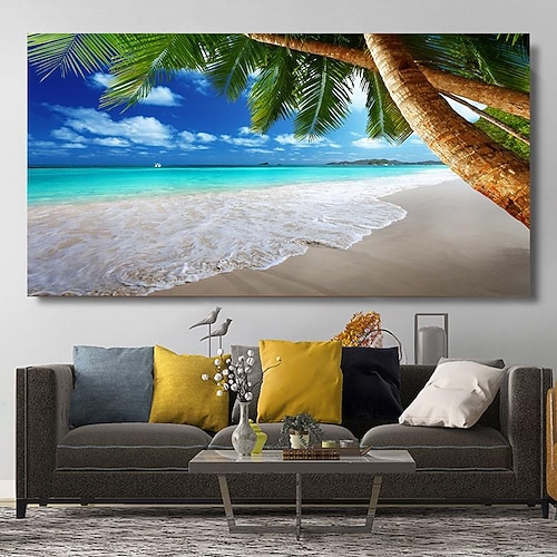 natürliche moderne seelandschaft wandbilder landschaft strand meer ozean leinwand malerei wandkunst poster für wohnzimmer dekor cuadros Image