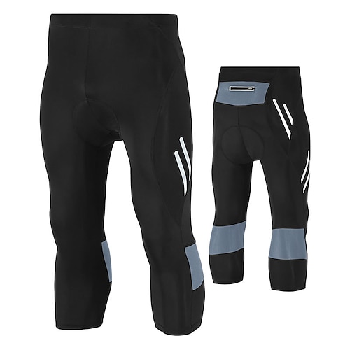 TRYSIL Herren Einfarbig Radsport-Radhose: 3/4 Fahrradhose Fahhrad Hosen Mountainbike MTB Straßenradsport Sport Bequem Atmungsaktiv Schwarz Blau Bekleidung Fahrradbekleidung Image