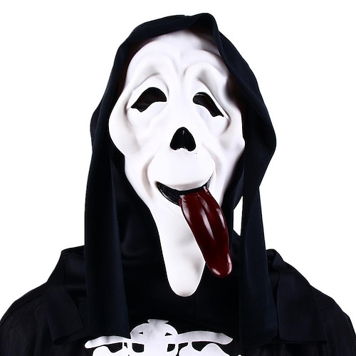 Ghostface-Maske, Teufelsgespenst, Cosplay-Kostüme, Latex-Horrormasken, Ghost Face Scream-Helm, gruselige Halloween-Party-Maskerade-Requisiten, Karneval Image