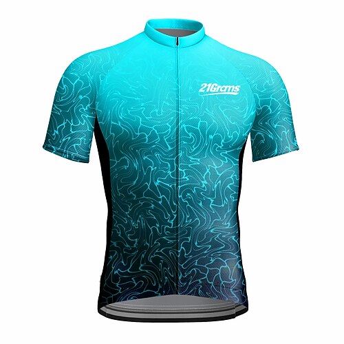 Herren Radtrikot Grafik Kurzarm Fahhrad Trikot Oberteil mit 3 Gesäßtaschen Mountainbike MTB Straßenradsport Schnelltrocknend Reflektierende Streifen Rückentasche Feuchtigkeitsableitend Sport Gelb Rot Image