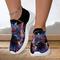 Damen Turnschuhe Slip-Ons Schuhe bedrucken Flyknit Schuhe Komfort Schuhe Outdoor Täglich Katze Flacher Absatz Modisch Brautkleider schlicht Fliegendes Weben Gelb Rosa Blau