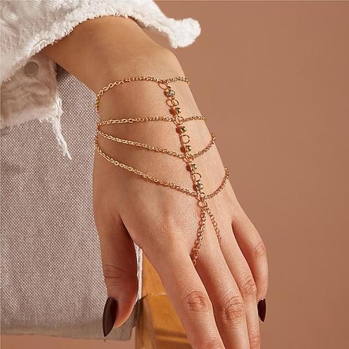Damen Armband Layer-Look Hochzeit Geburtstag Kuschelig Personalisiert Luxus Elegant Aleación Armband Schmuck Gold Für Formal Festtage Verabredung Geburtstag Festival