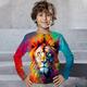 Jungen 3D Graphic Tier Tiger T-Shirt Langarm 3D-Druck Sommer Frühling Herbst Sport Modisch Strassenmode Polyester kinderkleidung 3-12 Jahre Outdoor Casual Täglich Regular Fit