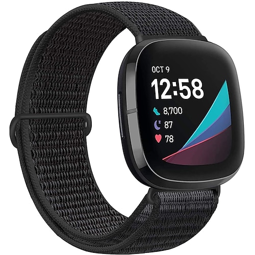 1 pcs Smartwatch-Band für Fitbit Versa 3 / Sense Nylon Smartwatch Gurt Verstellbar Elasthan Atmungsaktiv Sportband Ersatz Armband Image