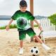 Jungen 3D Graphic Fußball T-Shirt Shorts T-Shirt-Set Kleidungsset Kurzarm 3D-Drucke Sommer Frühling Aktiv Sport Modisch Polyester kinderkleidung 3-13 Jahre Outdoor Strasse Urlaub Regular Fit