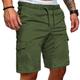 Herren Cargo Shorts Kurze Hosen Bermudas Lässige Shorts Kordelzug Glatt Komfort Atmungsaktiv Casual Täglich Festtage Modisch Klassicher Stil Schwarz Armeegrün