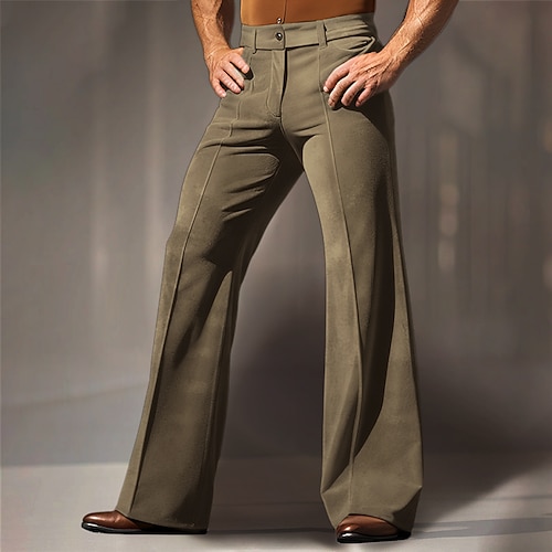 Herren Anzughosen Ausgestellte Hosen Hose Hosen Samthose Tasche Glatt Komfort Atmungsaktiv Outdoor Täglich Ausgehen Modisch Brautkleider schlicht Blau Grün Image