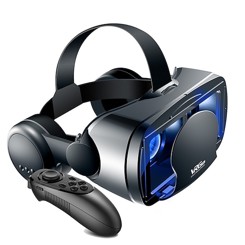 3D-VR-Brille Virtual Reality 3D-VR-Headset Smart-Brille Helm für Smartphones Handy Handy 7-Zoll-Linsen Fernglas mit Controllern